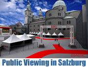 Public Viewing in Salzburg am Kapriel,  Mozart- und Residenzplatz